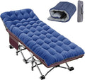 Portable Folding Camping Cot for Adults with Mattress - Lightweight Camp Bed with Carry Bag for Outdoor Travel Hiking Beach and Sleepovers