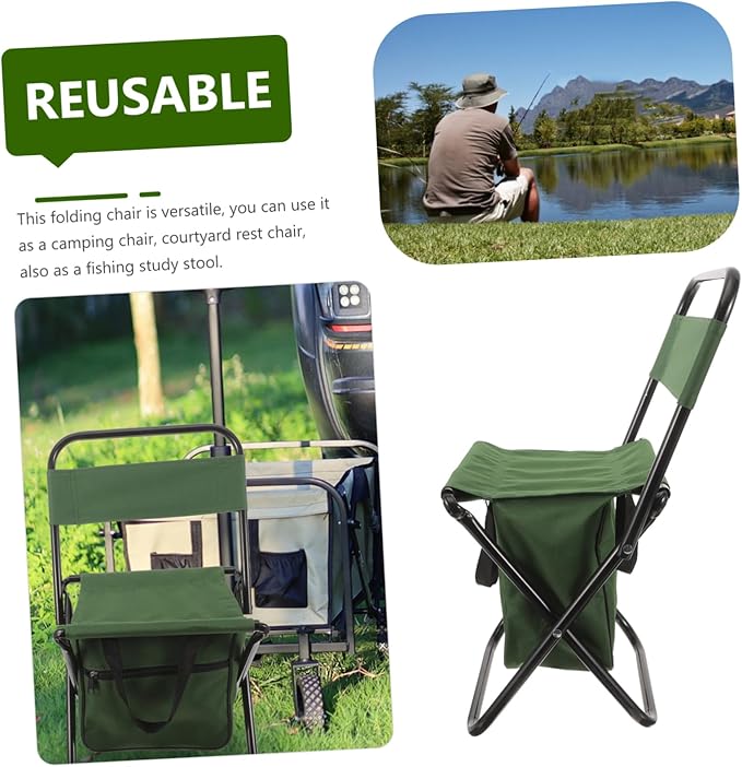 TOYANDONA Comfortable Multi-use Folding Chair Storage Bag Portable Outdoor Stool for Fishing Camping and Beach Activities Compact and Space-Saving Design