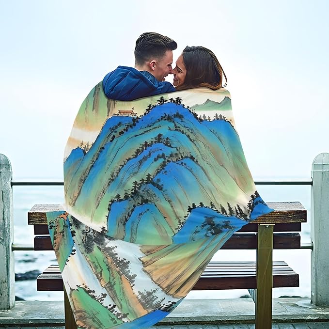 Soft Throws Chinese Ink Painting Mountain Blankets &amp Throws 50'' x 70''
