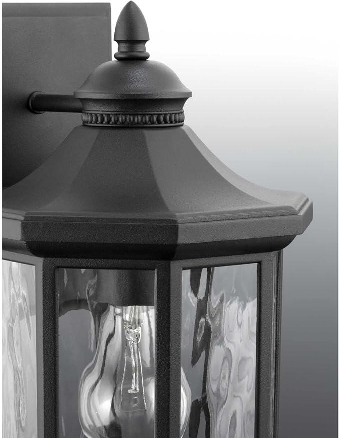 Progress Lighting Edition Collection 1-Light Water Glass Traditional Outdoor Small Wall Lantern Light Antique Bronze