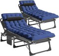 NAIZEA Folding Camping Cot &amp Lounge Chair - Adjustable Reclining Portable Outdoor Chaise for Pool Beach &amp Patio Sunbathing