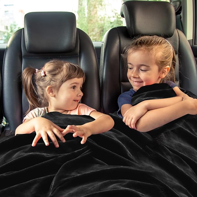 ZONETECH Heating 12V Polar Fleece Material Blanket 2- Pack - Ideal for Summer Camping Road Trips Picnics or Relaxing in The Convenience of Your Vehicle or Home