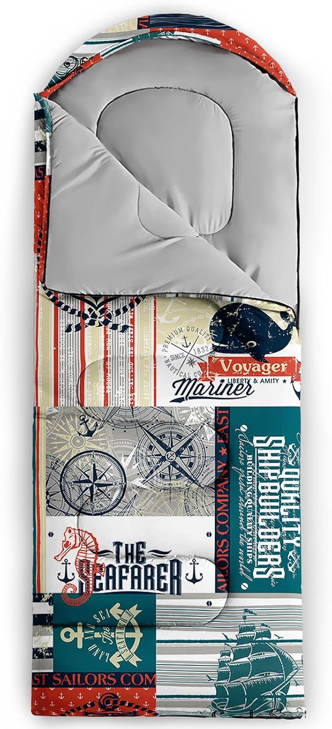 Kids Sleeping Bag for Boys GirlsBohemian Cowboy Print-Lightweight Warm Portable Outdoor Indoor-Waterproof Cold Weather Resistant Sleeping Bag for Camping Hiking