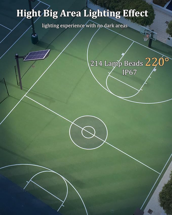 Ofuray Solar Street Lights OutdoorSolar Security Flood Lights Parking Lot Lights Commercial Dusk to Dawn 6500k Waterproof Led with Remote Control Motion for StreetCourtBarn (Of-9600W 660000Lm)