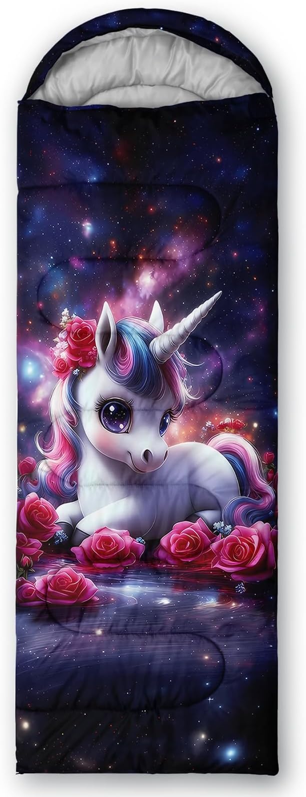 AILONEN Kawaii Panda Sleeping BagsLightweight &amp Waterproof3 Season Warm &amp Cool WeatherDreamy Purple Flower Animal Themed Sleeping Bags for BoysGirlsKidsAdults TravellingOutdoors