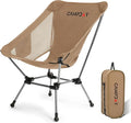 Camping Chair Portable Hiking Ultralight Backpacking Small Lightweight Folding Chair for Outdoor Camp Hunting Beach Picnic Concert Supports 330lbs (Khaki1PCS)