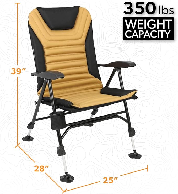 Kuma Outdoor Gear Off Grid Chair Ultimate Portable Luxury Rugged Outdoor Folding Chair for Camping Glamping Sports &amp Outdoor Adventures (Sierra/Black)
