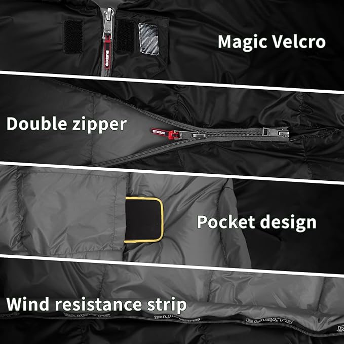 Down Sleeping Bag for Adults. 680FP Ultralight Portable Backpacking Sleeping Bag for Hiking Camping Mountaineering expeditions and Backpacking. with Compression Sack