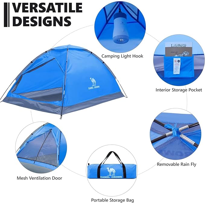 CAMEL CROWN Tents for Camping 2/3/4/5 Person Camping Dome Tent WaterproofSpacious Lightweight Portable Backpacking Tent for Outdoor Camping/Hiking
