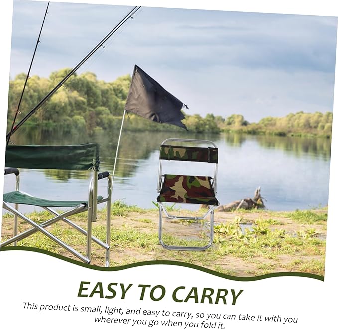 Large Portable Folding Stool Metal Backrest Fishing Chair Camping Gear Material