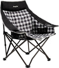 SUNNYFEEL Heavy Duty Camping Chairs for Adults Portable Oversized Folding Chair with Side Pockets &amp Cup Holde for FishingTripPicnicLawnConcert Outdoor Carry Bag Included