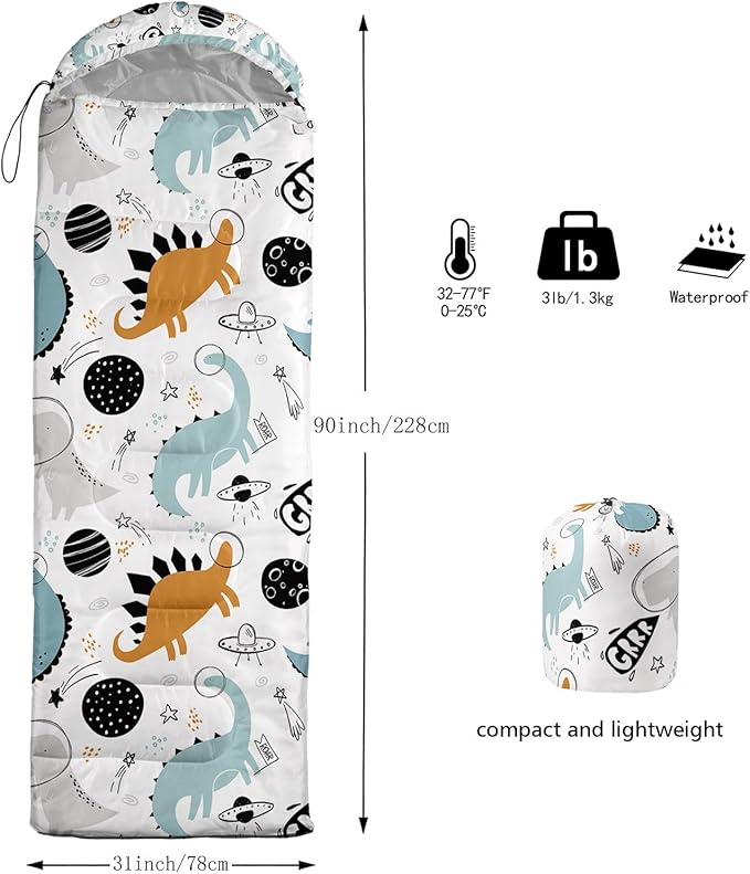 Kids Sleeping Bag for Boys Girls3D Basketball Print-Lightweight Warm Portable Outdoor Indoor-Waterproof Cold Weather Resistant Sleeping Bag for Camping Hiking