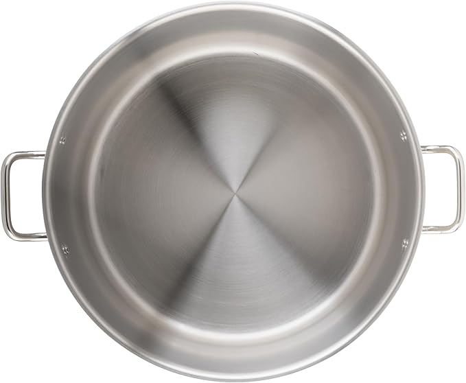 Winco Heavy-Duty Stainless Steel Stock Pot with Cover 60 Quart