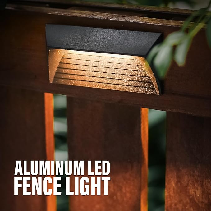 VENUS MANUFACTURING 2W Low Voltage Deck Lights LED Outdoor Stair Lights 3000K 12V Wired Step Lighting Die-cast Aluminum for Fence Yard Patio and Pathway (12Pack)