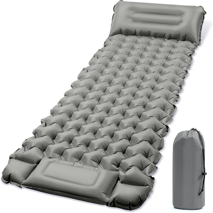 Single Portable Inflatable Outdoor Mattress Camping Sleeping Pad Sleeping Pad for Camping Backpacking Hiking Tent Folding Inflatable Waterproof Ultra Lightweight