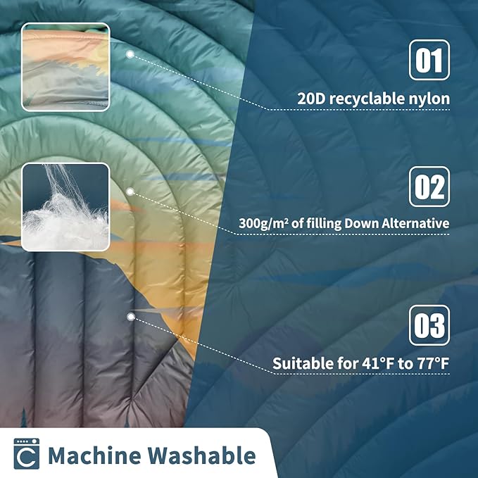 Camping BlanketLightweight Puffy Printed Camping Blanket Packable Outdoor Blanket for CampingTraveling Stadium Hiking Picnics