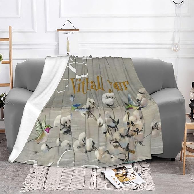 80X60 Proverbs 3 5 Hummingbird Scripture Lightweight Flannel Blanket - Soft and Breathable Polyester Suitable for Travel Camping and Home Decoration