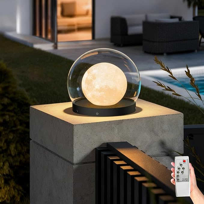 Solar Post Lights IP54 Modern Pillar Light Waterproof Column Lamp Outdoor Dusk to Dawn Solar Post Cap Light with 3200K LEDFence Deck Cap Lights for Garden Deck Patio Outside Lighting (Lampshade)