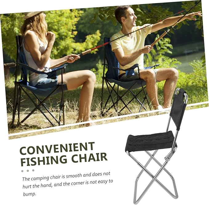 Kisangel 1pc Ergonomic Portable Folding Chair Multi-Function Camping Stool for Adults Beach Accessory Canopy Collapsible Leisure Chair