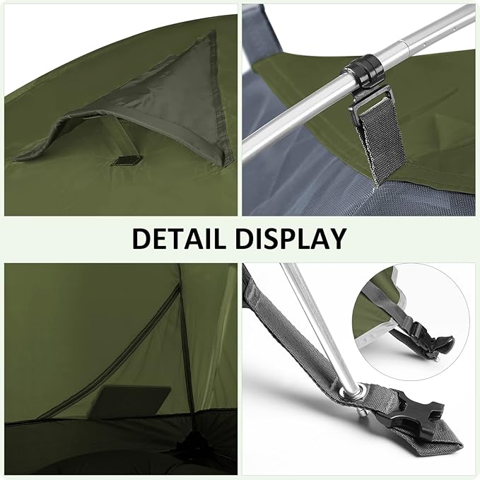 Bessport Camping Tent 1/2 Person Tent Waterproof Two Doors Backpacking Tent Easy Setup Lightweight for Outdoor Hiking Mountaineering Travel