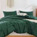 ROSGONIA California King Comforter Set Emerald Green 3pcs (1 Boho Dark Forest Green Cal King Comforter &amp 2Pillowcases) Oversized Blanket Quilt