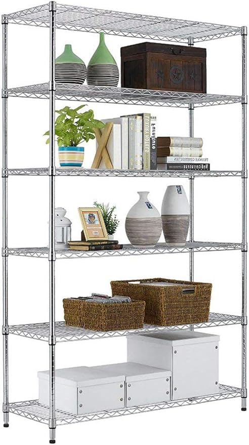 21 Deep x 24 Wide x 74 High 6 Tier Chrome Wire Shelving Kit | NSF Commercial Storage Rack Unit