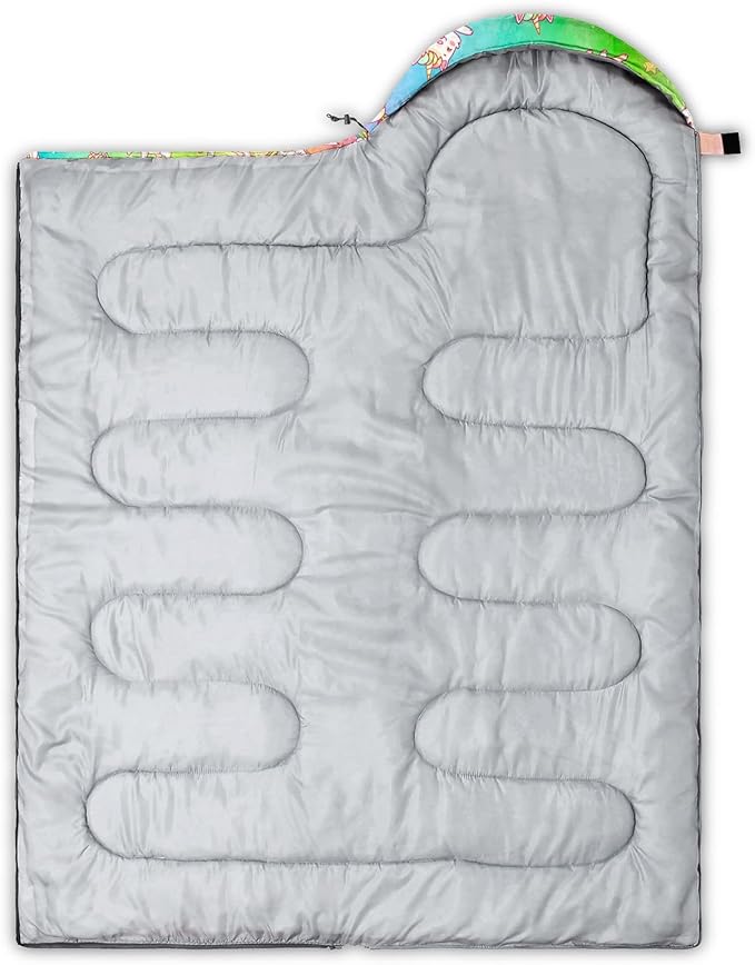 Kids Sleeping Bag for Boys GirlsRocket Moon Print-Lightweight Warm Portable Outdoor Indoor-Waterproof Cold Weather Resistant Sleeping Bag for Camping Hiking
