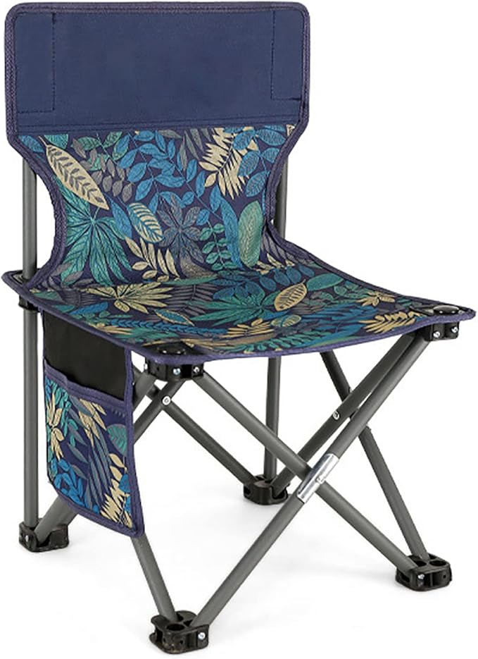 BK&ampMF Portable Outdoor Folding Camping ChairDurable with Storage Pocket Beach Camp Chair Breathable Lawn Chairs for Storage and TravelA65x39x39cm(26x15x15inch)