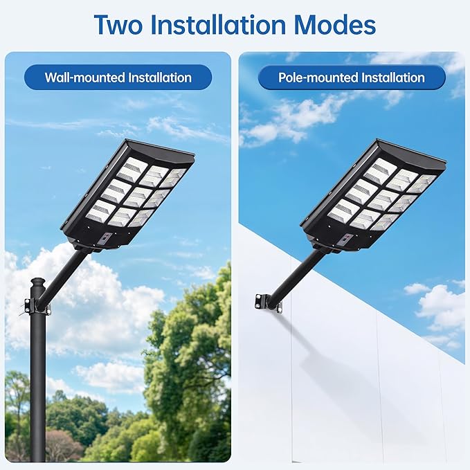 8000W Solar Street Lights Outdoor Waterproof – 240000LM 7000K LED with Motion Sensor 324 LEDs 240° Wide Angle Dusk to Dawn Solar Flood Lights for Yard Parking Lot Garage