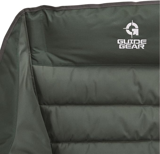 Guide Gear Oversized XL Padded Camping Sofa Portable Folding Large Camp Lounge Couch for Outdoor Adults Men and Women Heavy-Duty 600-lb. Capacity with Cup Holder Green