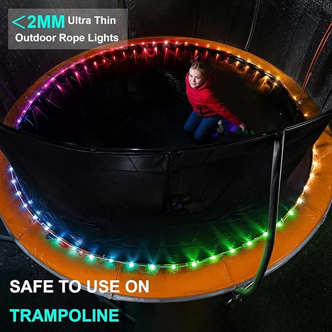 Outdoor String Lights Rope Lights with Remote Waterproof String Lights Outdoor Fairy Lights Twinkle Lights for Wedding Patio Pool Christmas