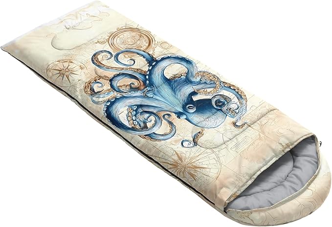 AILONEN Cartoon Camping Sleeping Bag for Boys Girls AdultsLightweight &amp Waterproof3 Season Warm &amp Cold WeatherPortablePrinted Sleeping BagTravelingCampingHiking