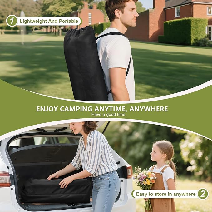 4FT Folding Camping TablePortable Roll-up Picnic Table with Carry Bag &amp Mesh StorageLightweight Camp Table for CampingPicnicBackyardPartyPatioBBQ