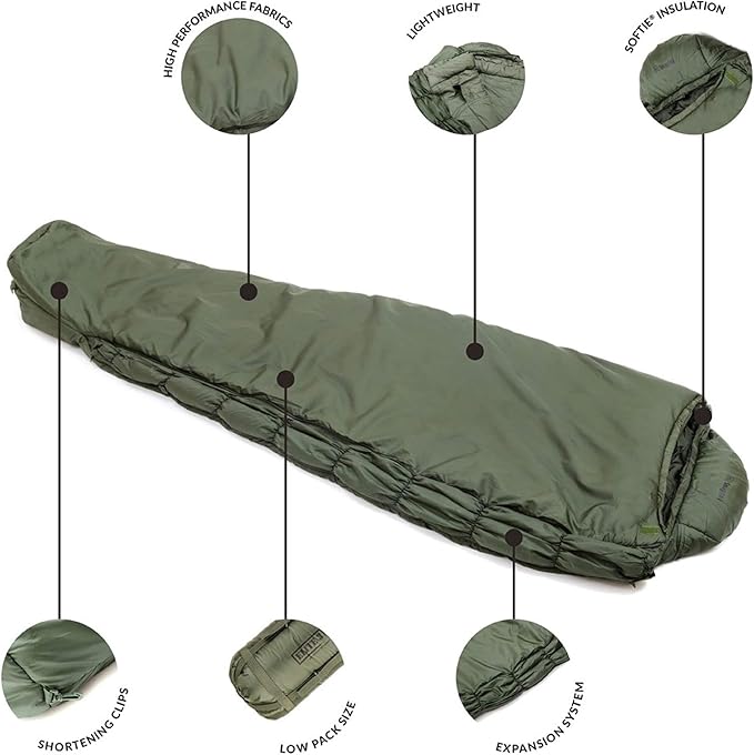 Snugpak Softie Elite 1 Sleeping Bag 47 Degree Expanda Panel System for Extra Space
