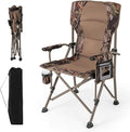 Tangkula Folding Camping Chair Portable Camp Chair with Padded Seat Cup Holder Storage Pocket Outdoor Lawn Chair with Carrying Bag for Fishing Picnic Travel No Assembly Needed