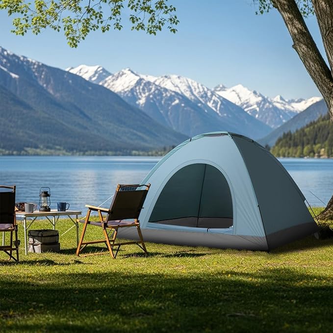 Outvita Camping Tent 4 Person Dome Tents with Rainfly &amp Carrying Bag Waterproof Easy Setup Tent with Mesh Windows for Camping &amp Hiking