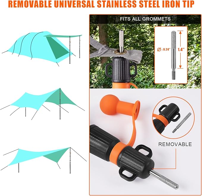 Tent Poles for Tarp CAMULAND Telescoping Camping Gear Accessories Stakes for Hammock Rain Fly Sun Shade Adjustable Lightweight Aluminum Set of 34.5 - 110.2 Hiking Awning/Outdoor with Carry Bag