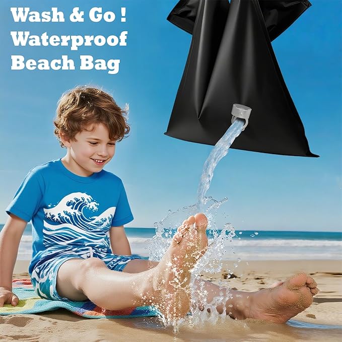 Sandproof Beach Blanket79×83 with 6 Inflatable Pillow Walls Beach Mat Sand Free Large Beach Mat Turns Into Tent Water/Sun-Proof Sandless Beach Blanket Portable Outdoor