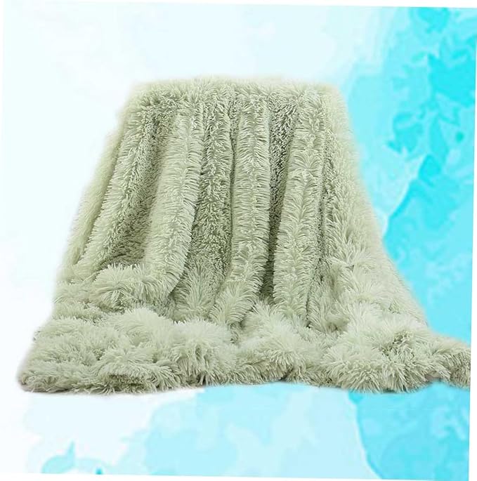 Mobestech Plush Throw Blanket Soft Solid Color Fleece Blanket Mint Green for Cozy Home Use Lightweight and Warm for Winter Camping and