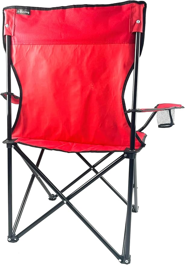 E-Z Living Folding Portable Outdoor Camping Chair[Large] (Red)