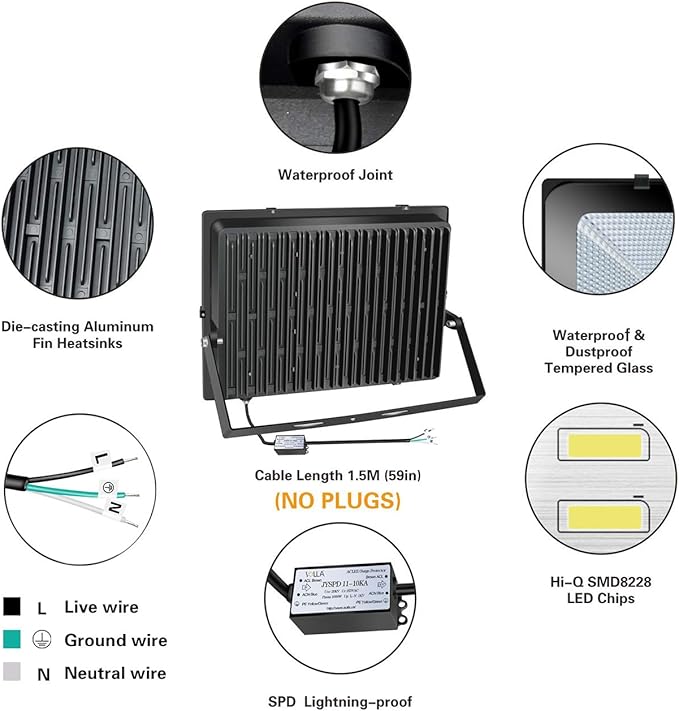 600W LED Stadium Flood Light Outdoor 3300W Equivalent 48000LM Super Bright LED Exterior Arena Light IP66 Waterproof 6000K Daylight White Commercial Lighting for Sports Fields and Counts