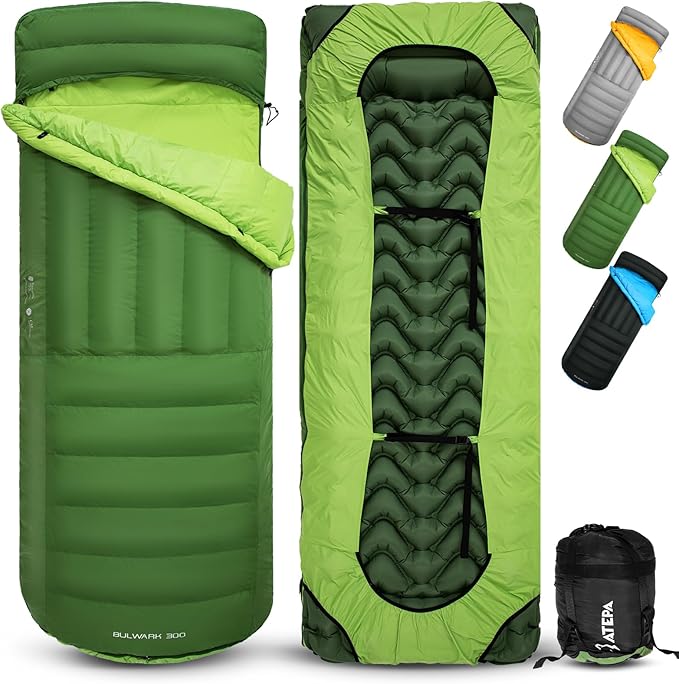 ATEPA Down Sleeping Bag for Adults Recycled Ultralight 35°F 40°F 45°F 50°F 650FP / 700FP 3 Season Compact Sleeping Bags with Compression Sack for Backpacking Camping Hiking Can Be Attached to Pad