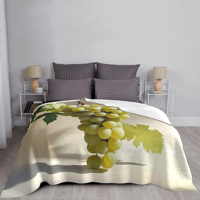 Green Grapes Soft Fleece Blanket 60 * 50 inch Soft Sofa Blanket Suitable for Sofa Camping Travel Night Cover Blanket