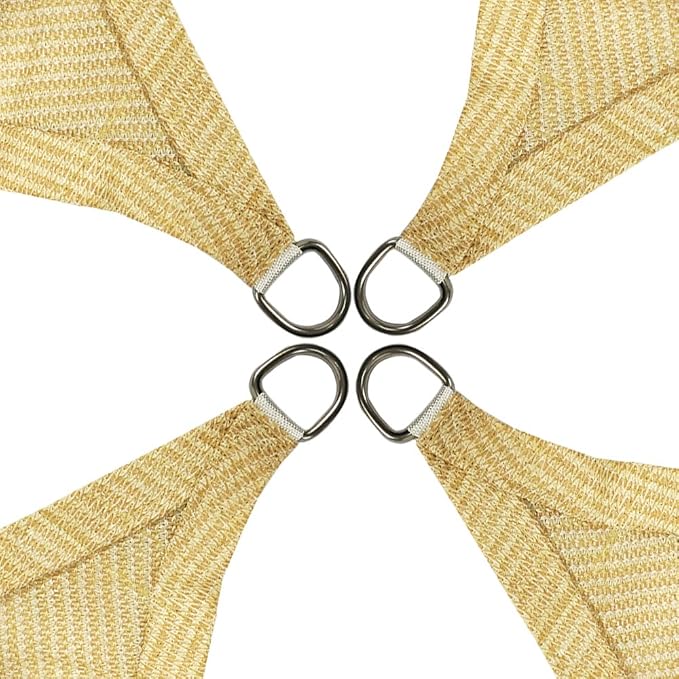 Alion Home Rectangle Shade Sails for Outdoor Playground Pool Shade Sail Deck Driveway - UV Sun Block Fabric (16 x 20 FT Beige)