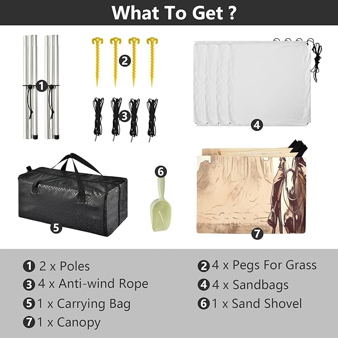 Western Cowboys Pattern Beach Tent Sun Shelter 9.2' x 10.5' Beach Canopy with 4 Sandbags 4 Stability Poles Sand Shovels - Tent Canopy for Beach Camping Fishing Picnics