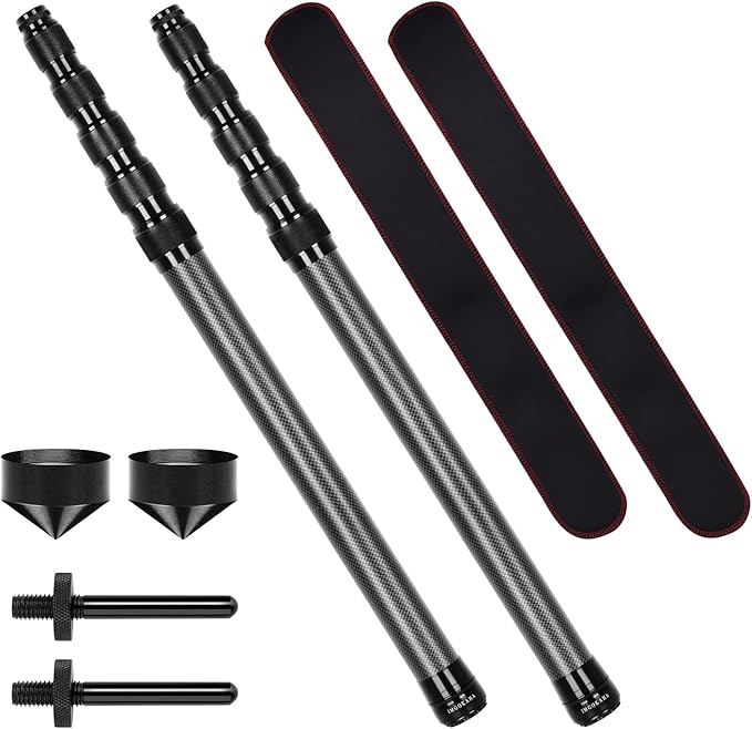 Telescoping Tarp Poles Heavy Duty Adjustable Carbon Fiber Tent Poles Portable &amp Lightweight for Tent Fly Awning Outdoor Camping Hiking 7.9FT