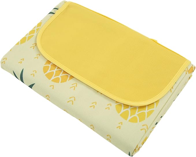 Picnic Blanket Oxford Cloth Rectangle Moistureproof Foldable Mat Camping Blanket Large Size 195x200cm Durably 3 Layer Material Aluminum Film Backing for Heat Insulation (Fruit)