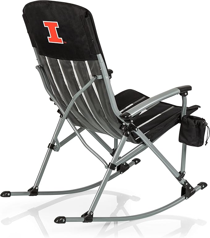Picnic TIME NCAA Unisex-Adult NCAA Outdoor Rocking Camp Chair XL Heavy Duty Camping Chair for Adults