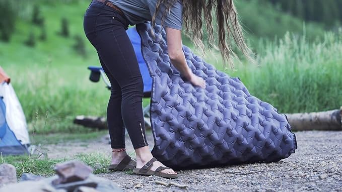 Hammaka Pammock Sleeping Pad That Converts Into an Inflatable Hammock - Great for Camping Backpacking Hiking - Airpad Carry Bag Repair Kit - Compact &amp Lightweight Air Mattress