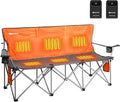 ANTARCTICA GEAR Heated Double Camping Chair with 12V 15000mAh Battery Pack - Heavy-Duty XL Folding Bench for Outdoor Campsites Tailgating - Portable Heated Seating with Adjustable Warmth